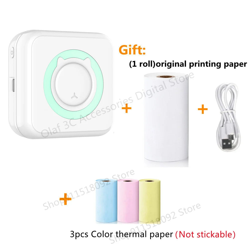 Meow Mini Label Printer Thermal Portable Printers Stickers Paper Inkless Wireless Impresora Portátil 200Dpi Android IOS 57Mm