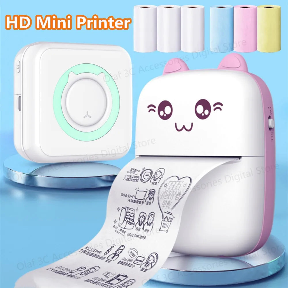 Meow Mini Label Printer Thermal Portable Printers Stickers Paper Inkless Wireless Impresora Portátil 200Dpi Android IOS 57Mm