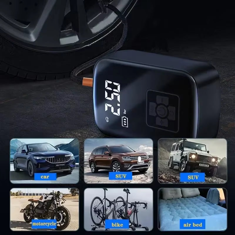 Wireless Car Air Compressor Air Pump Electric Tire Inflator Pump for Motorcycle Bicycle Boat AUTO Tyre Balls Inflatable