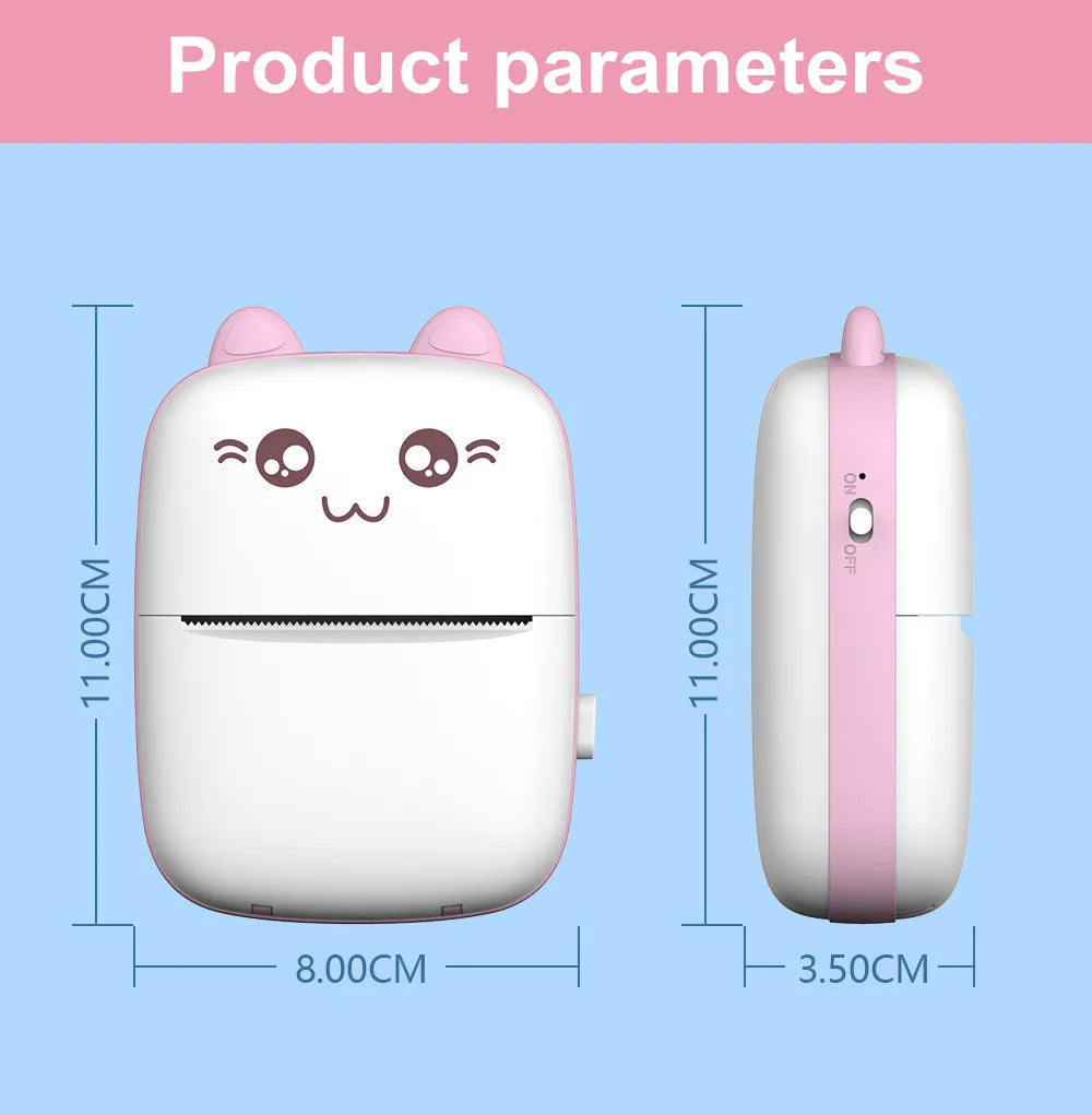 Meow Mini Label Printer Thermal Portable Printers Stickers Paper Inkless Wireless Impresora Portátil 200Dpi Android IOS 57Mm