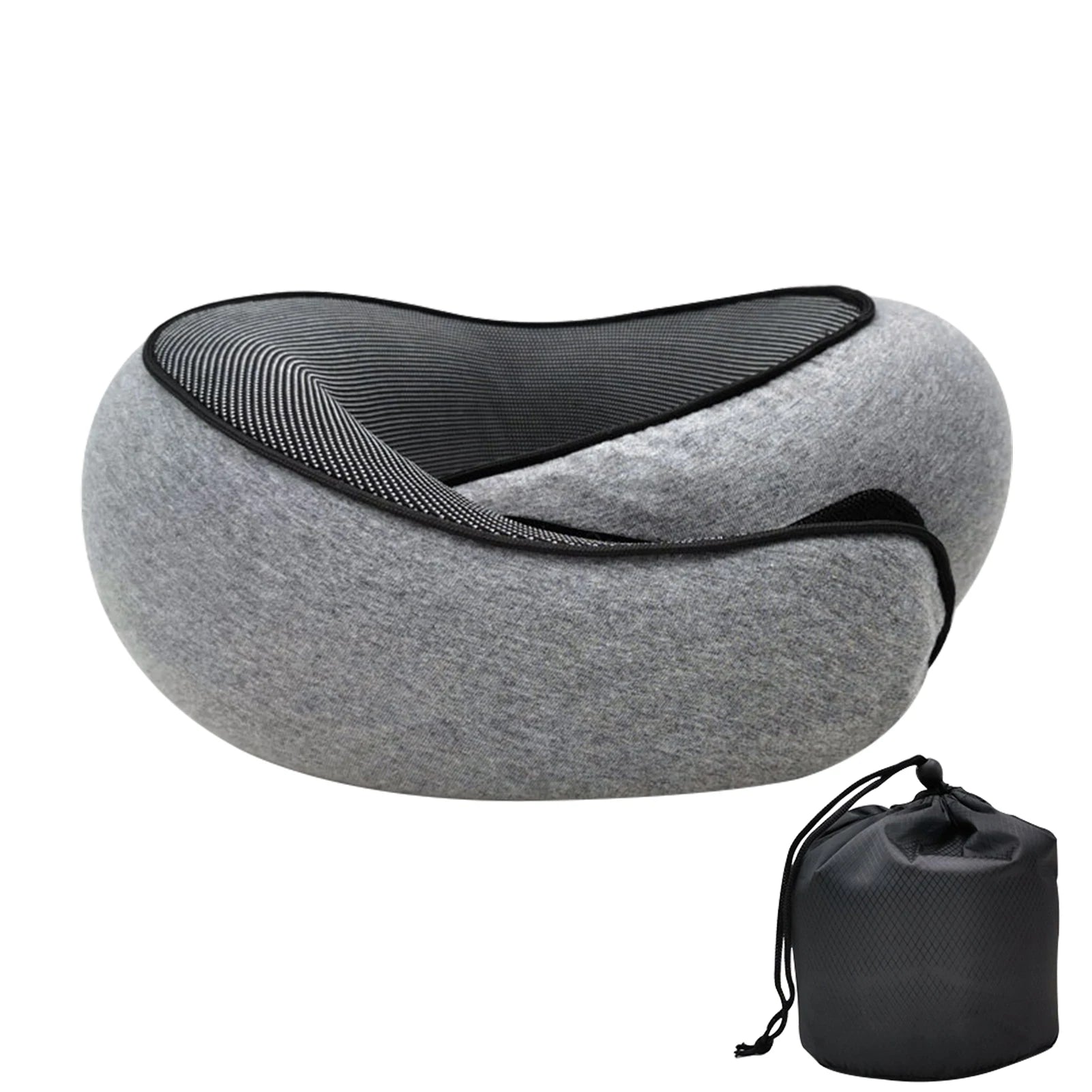 Travel Neck Pillow Memory Foam U-Shaped Pillow Snail Style Travel Neck Support Portable Adjustable Soft Noon Break Sleep Pillows