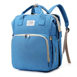 Fashionable Mommy Bag Folding Baby Bed Mother Large Capacity Portable Milk Bottle Diaper Double Shoulder Mom'S Bag