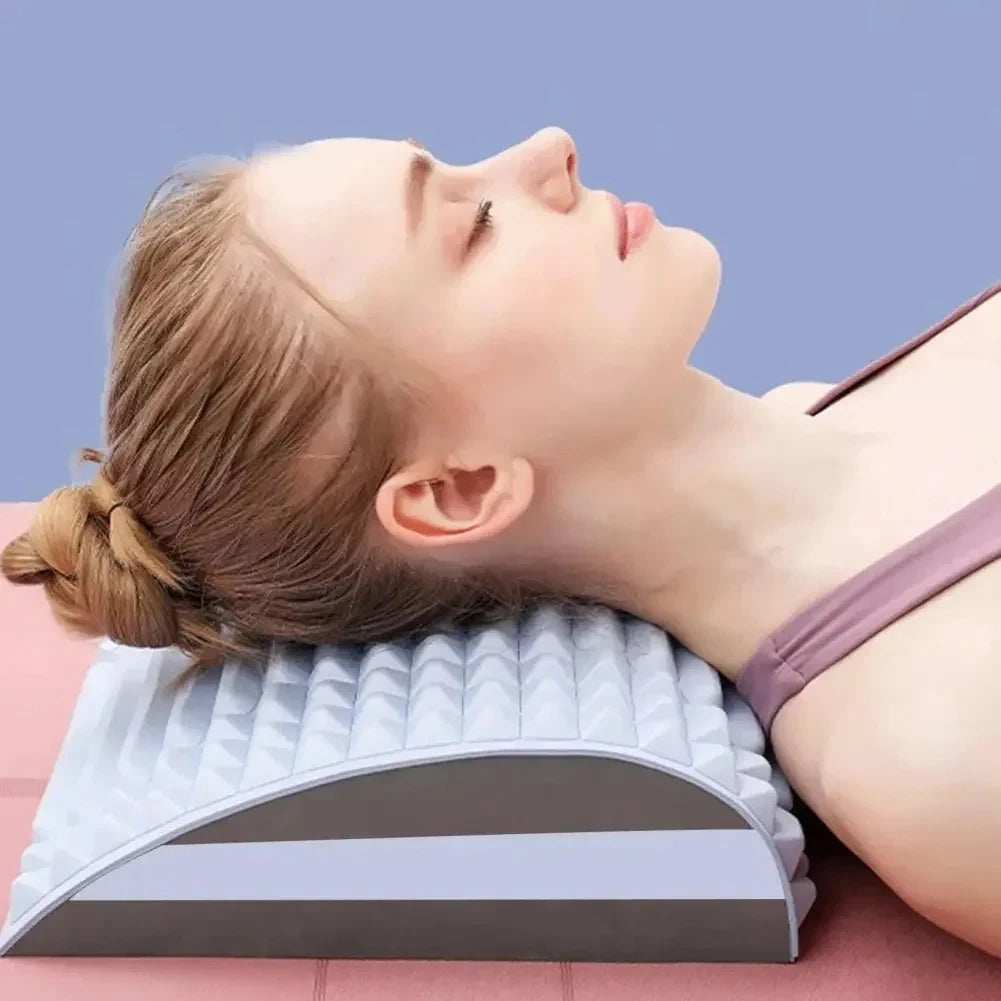 Portable Back Stretcher Pillow for Back Neck Relief Adjustable Spine Board Multi-Level Trigger Point Stretcher Posture Corrector