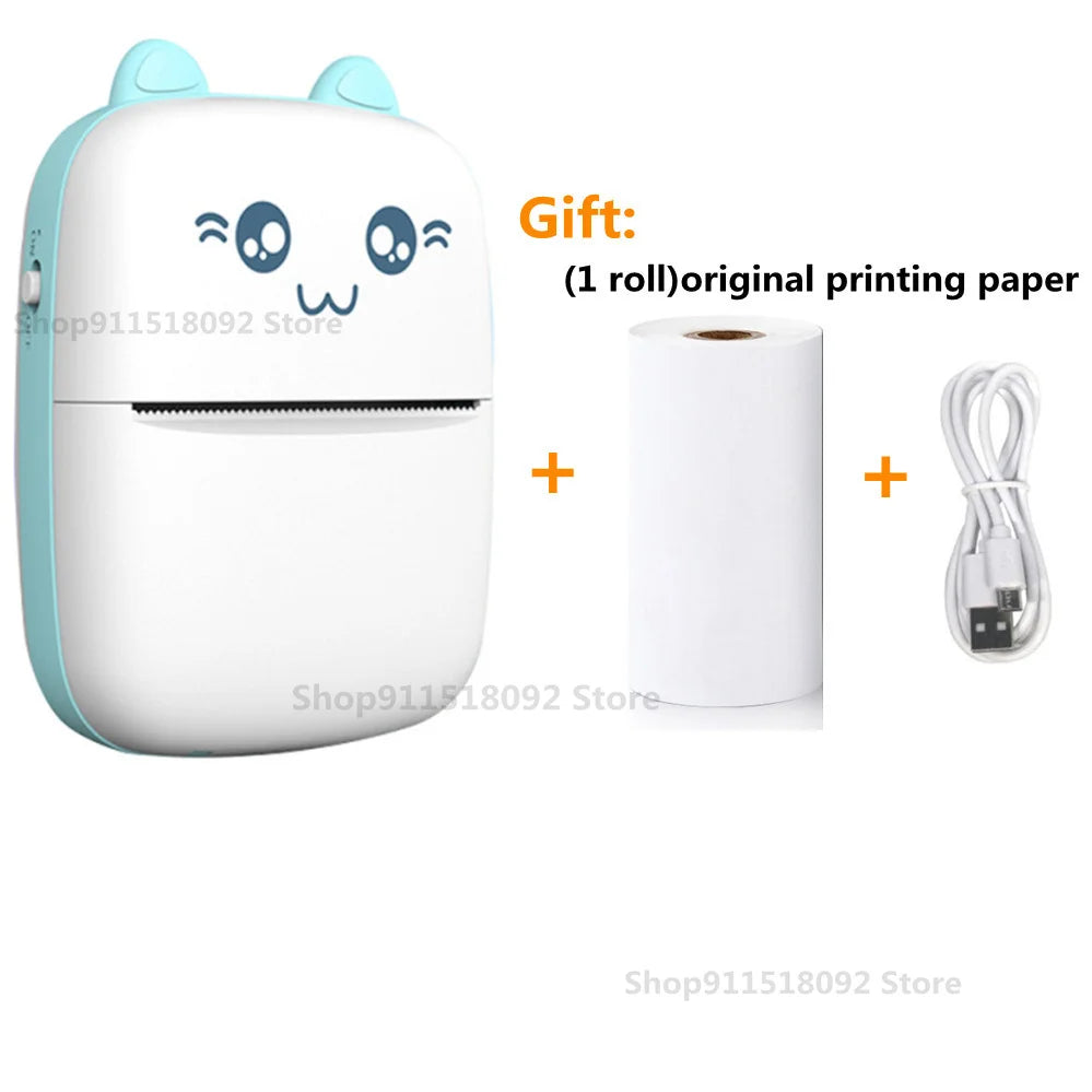 Meow Mini Label Printer Thermal Portable Printers Stickers Paper Inkless Wireless Impresora Portátil 200Dpi Android IOS 57Mm